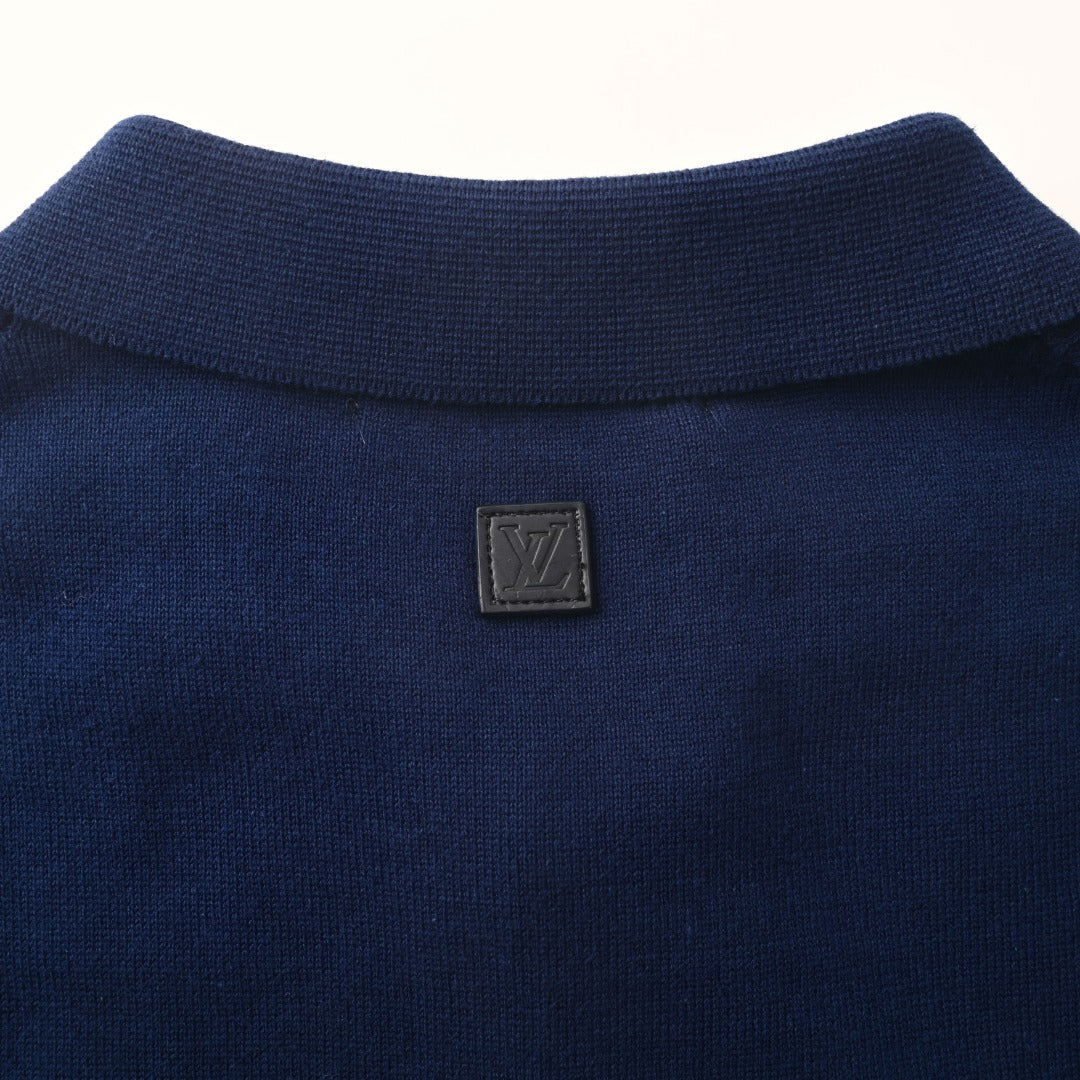 Open-Knit Monogram Jacquard Short Sleeve Polo