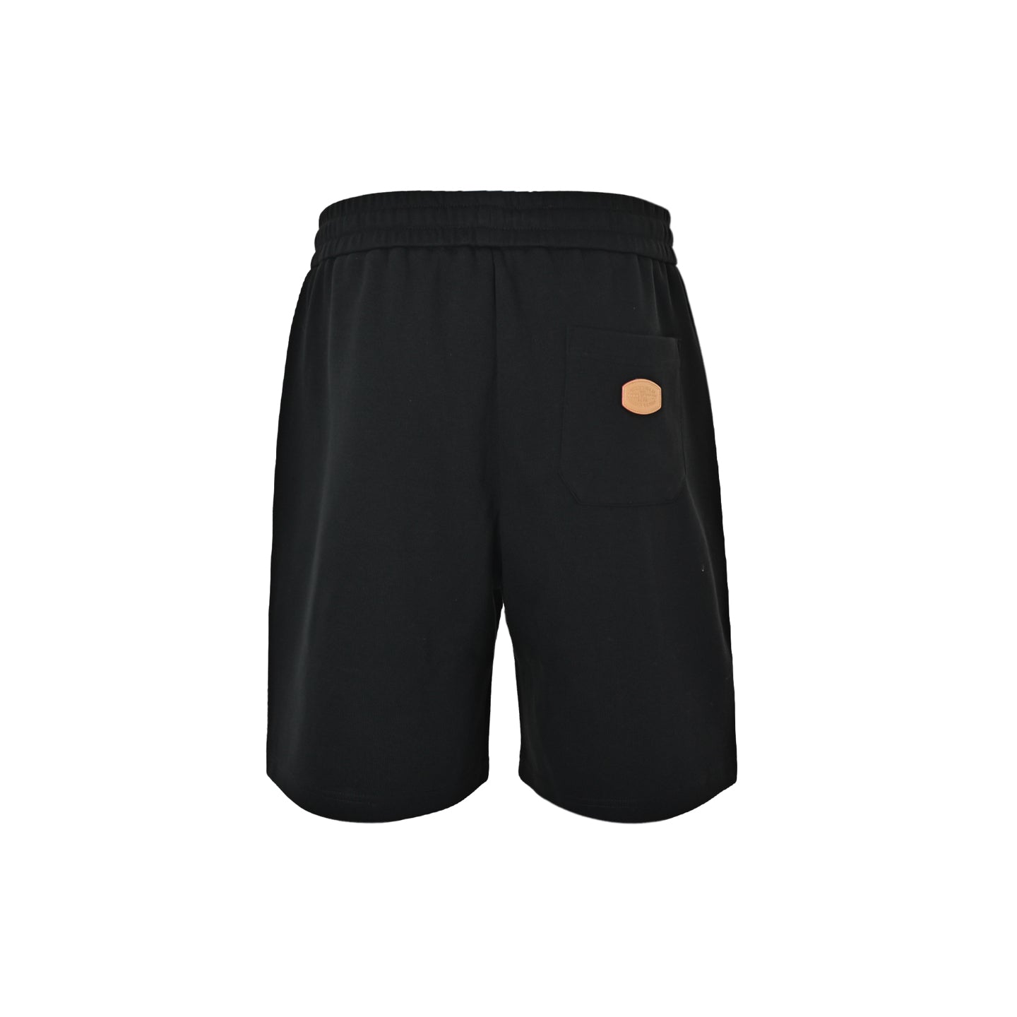 Trifloral Print Leather-Tab Drawstring Shorts
