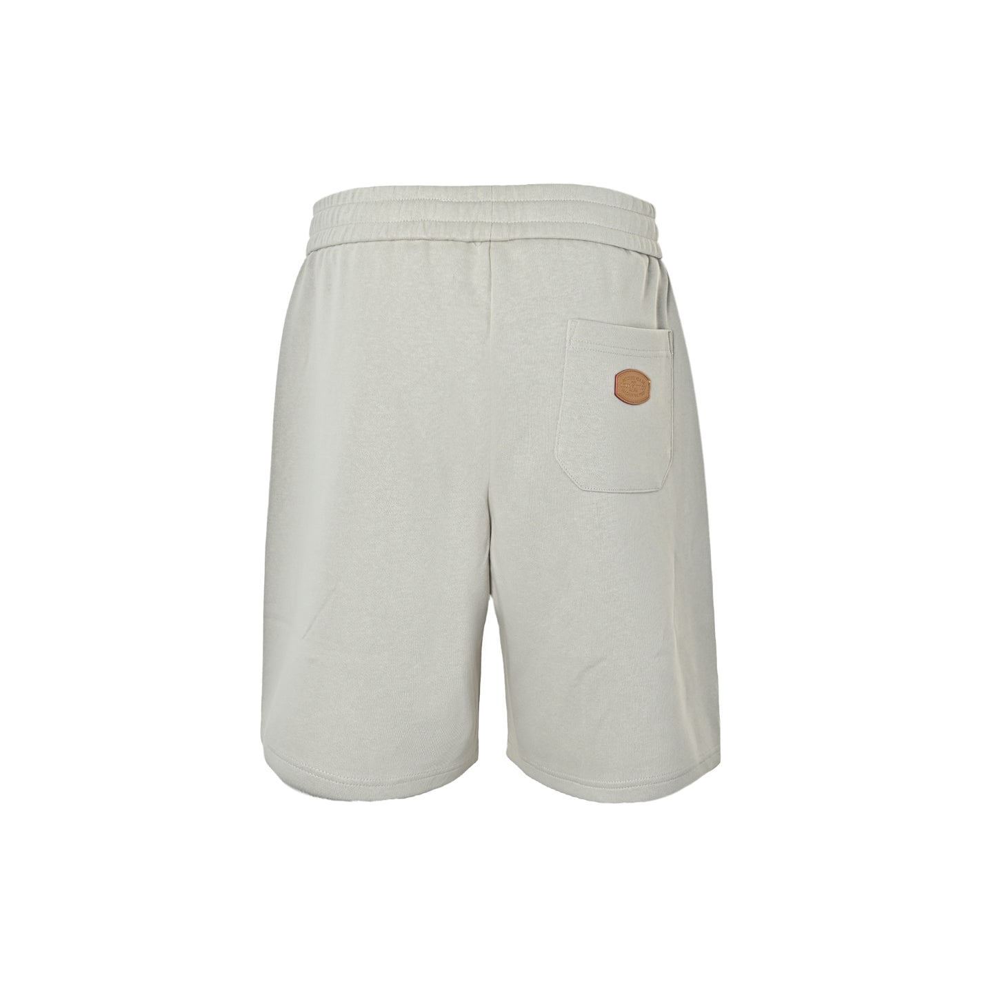 Trifloral Print Leather-Tab Drawstring Shorts