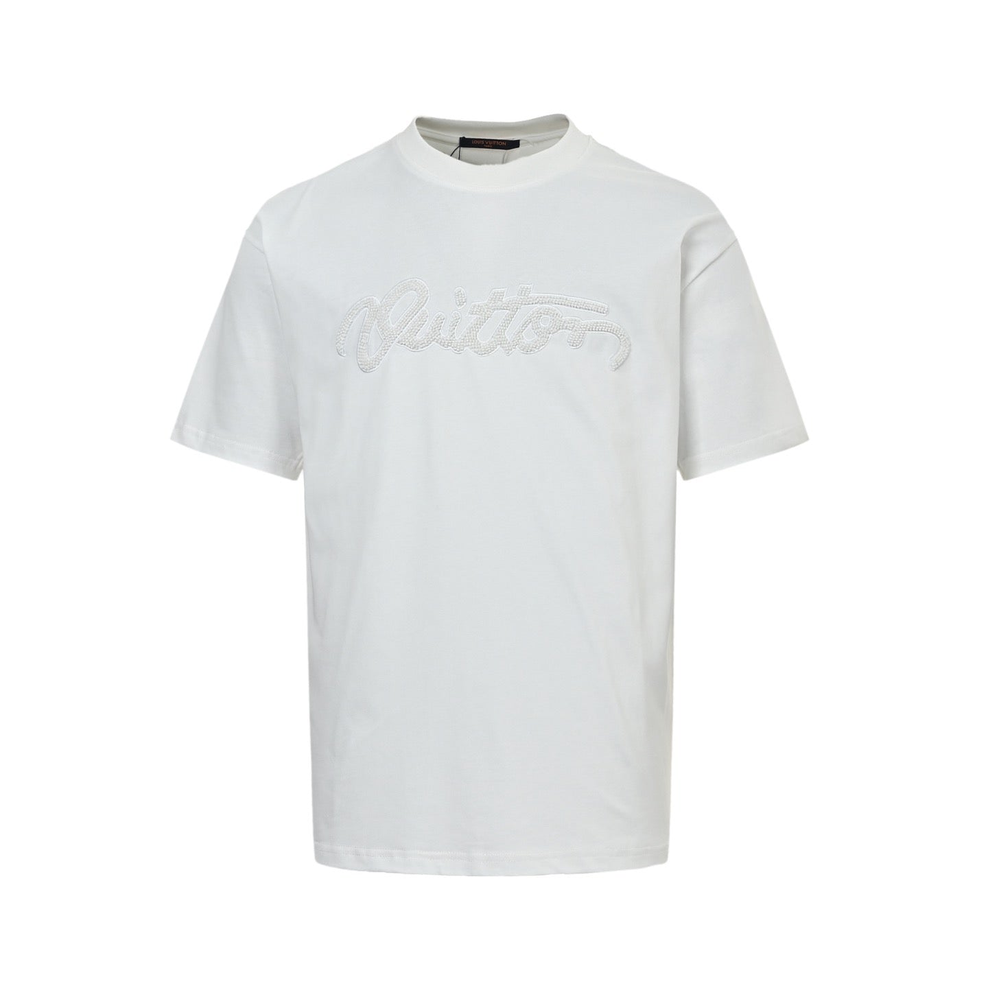 Beaded Logo Embroidered Short Sleeve Tee