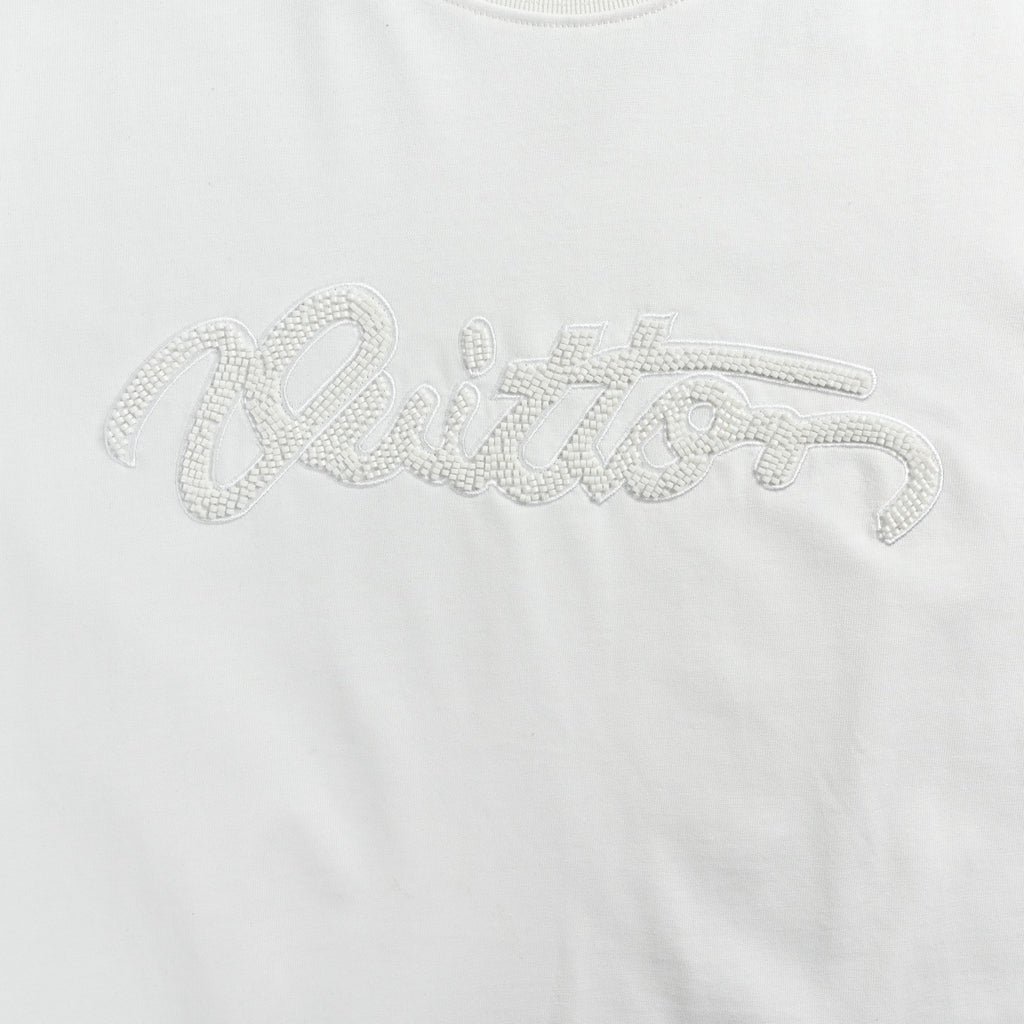 Beaded Logo Embroidered Short Sleeve Tee