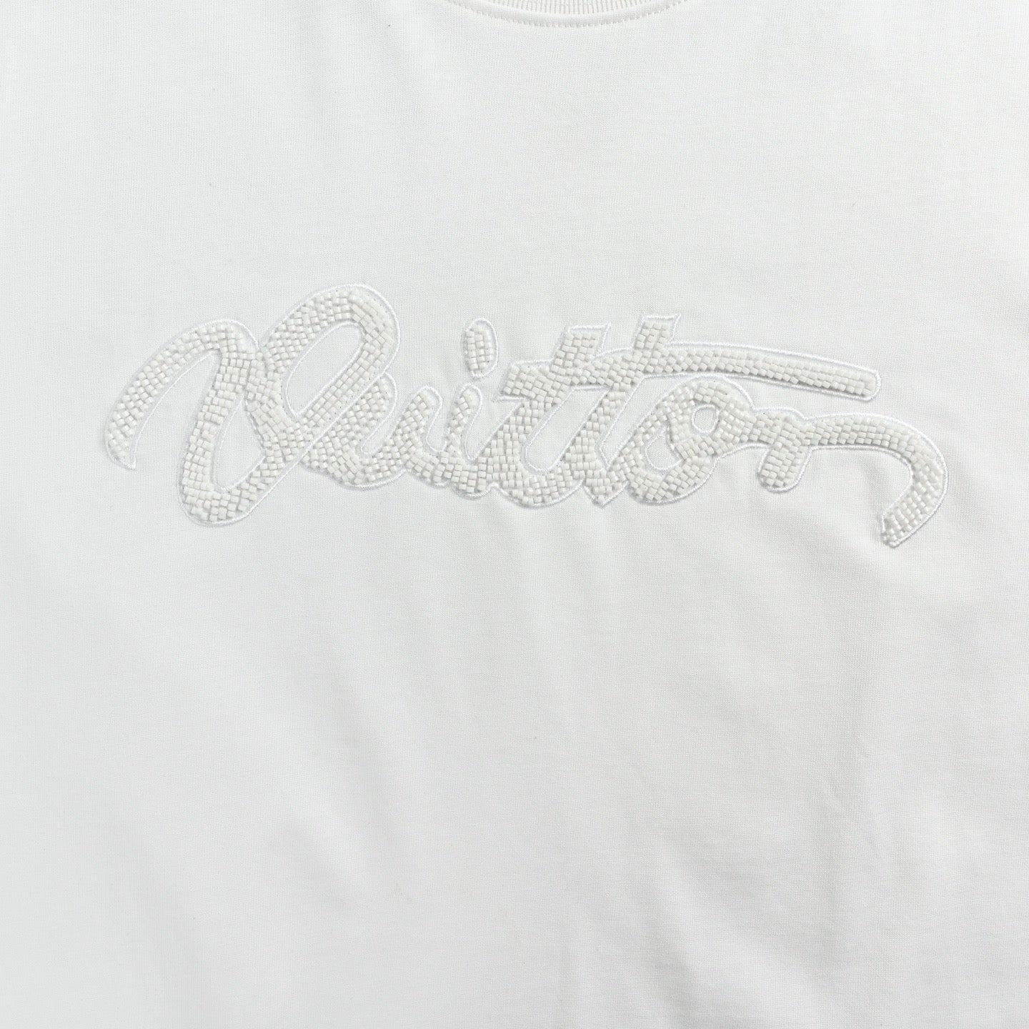 Beaded Logo Embroidered Short Sleeve Tee