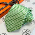 Hermes Style Men's Micro H Jacquard Silk Tie - Detail Image 8
