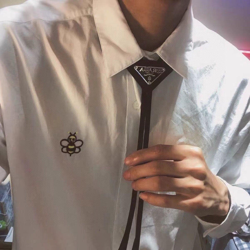 Prada Style Men's Triangle Logo Bolo Tie - Detail Image 2