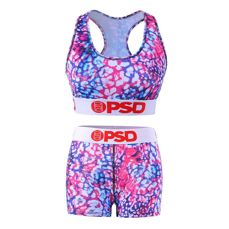PSD Style Pink Blue Abstract Women's Athletic Set - detail view 4