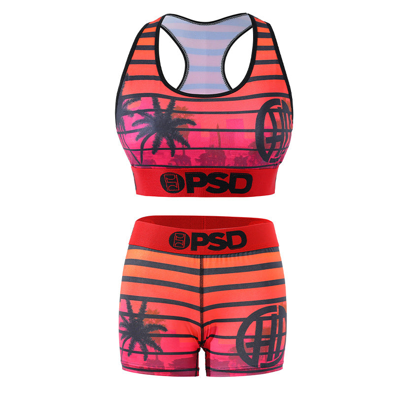 PSD Style Sunset Stripe Women's Athletic Set - detail view 1