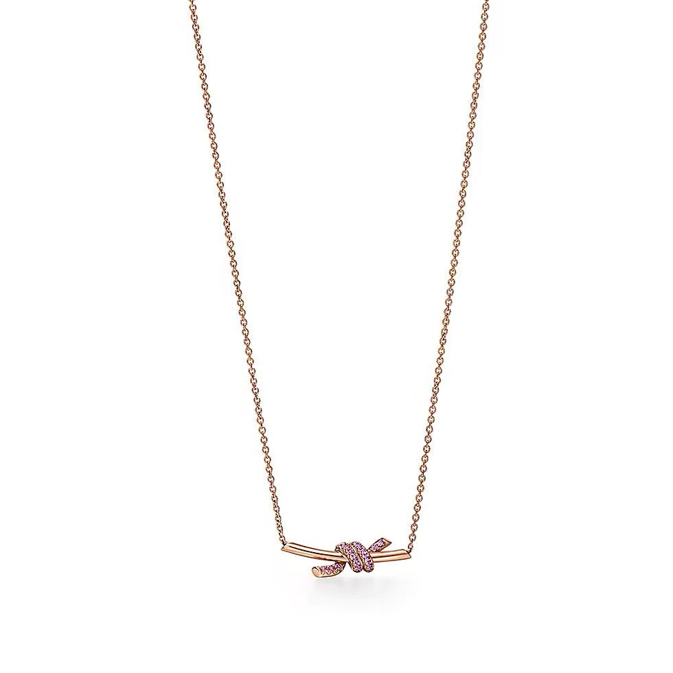 Tiffany Style Knot 18K Gold-Plated Necklace detail view 8