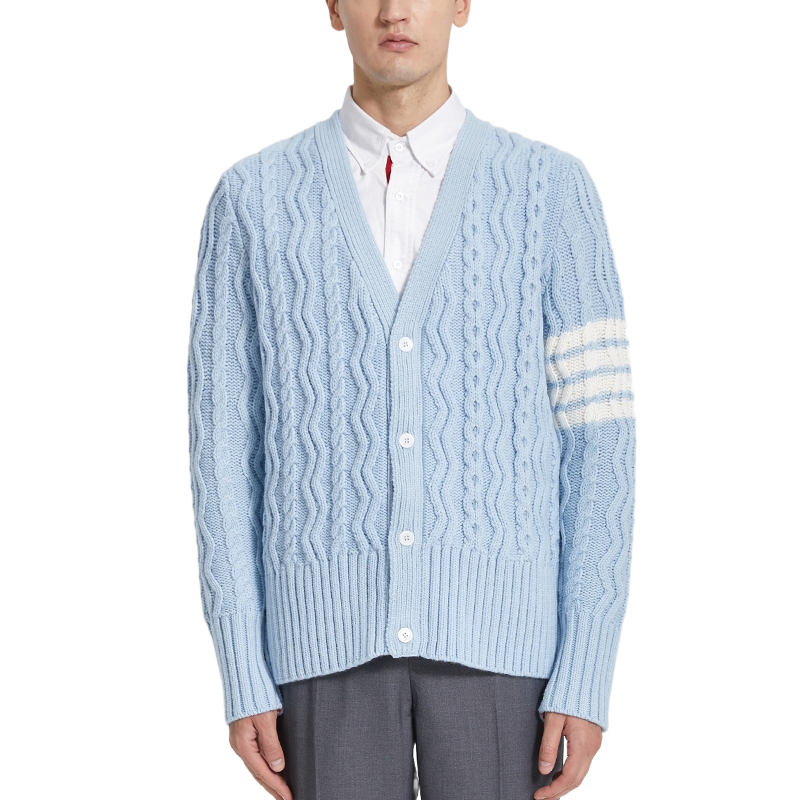 Classic Striped Cable Sweater Jacket  TREND