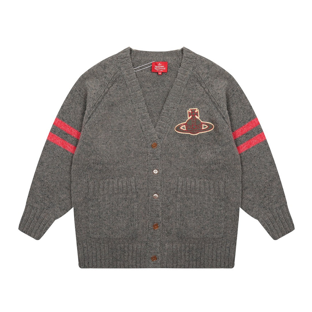 Vivienne Westwood Saturn Letter Cable-Knit Cardigan