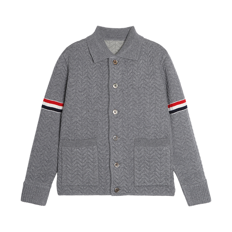Unisex Herringbone Cardigan Jacket  TREND
