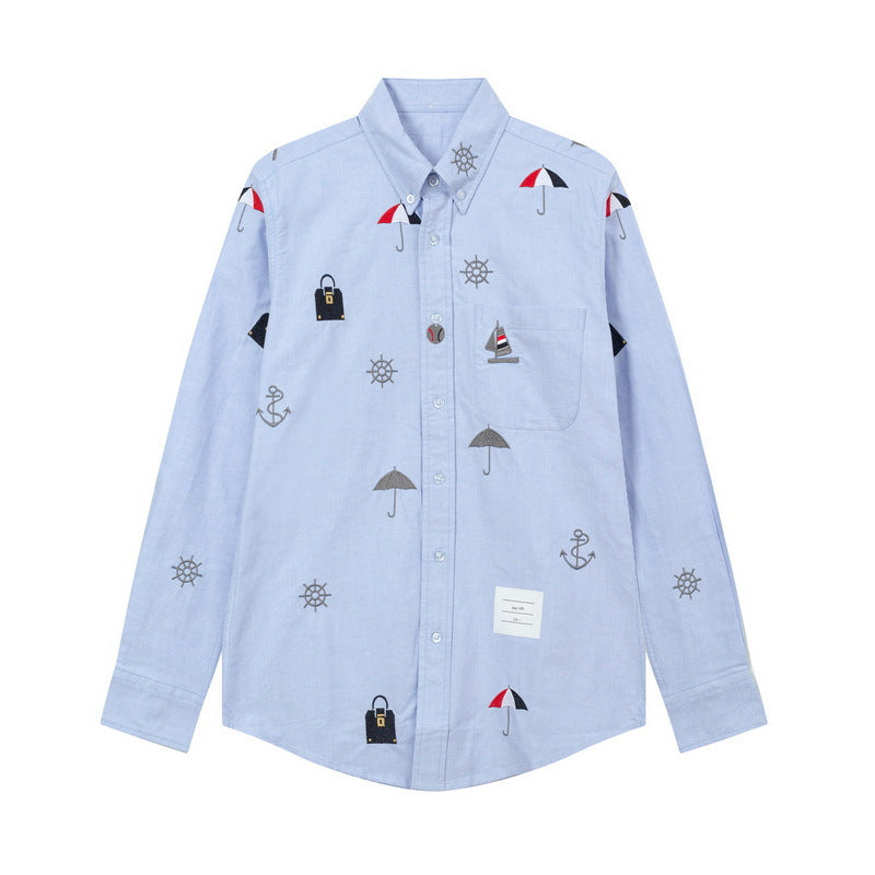 Mens four-stripe inner placket shirt¡ꡧ?¡À¡À?¡ê?  TREND