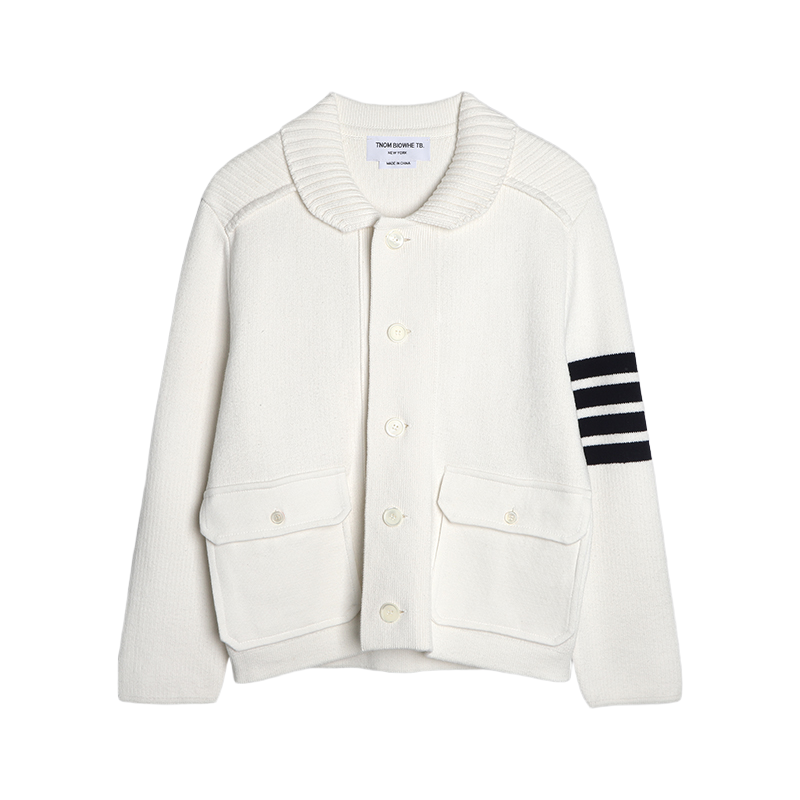 Mens four-bar lapel sweater jacket 