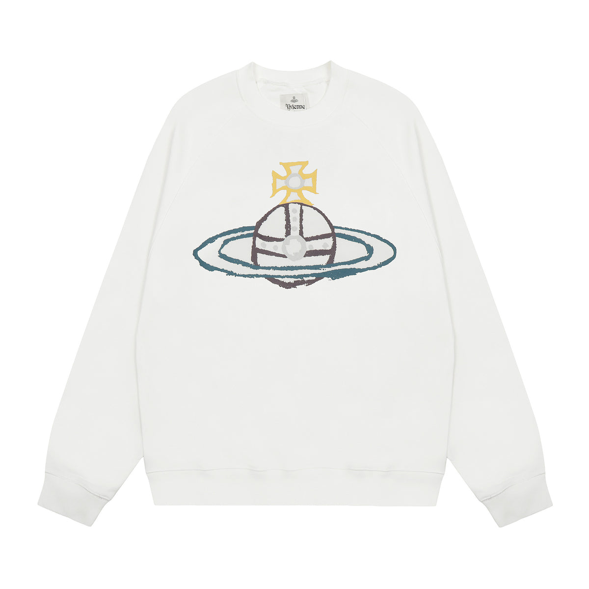 Vivienne Westwood Hand-Drawn Embroidered Graphic Long-Sleeve T-Shirt