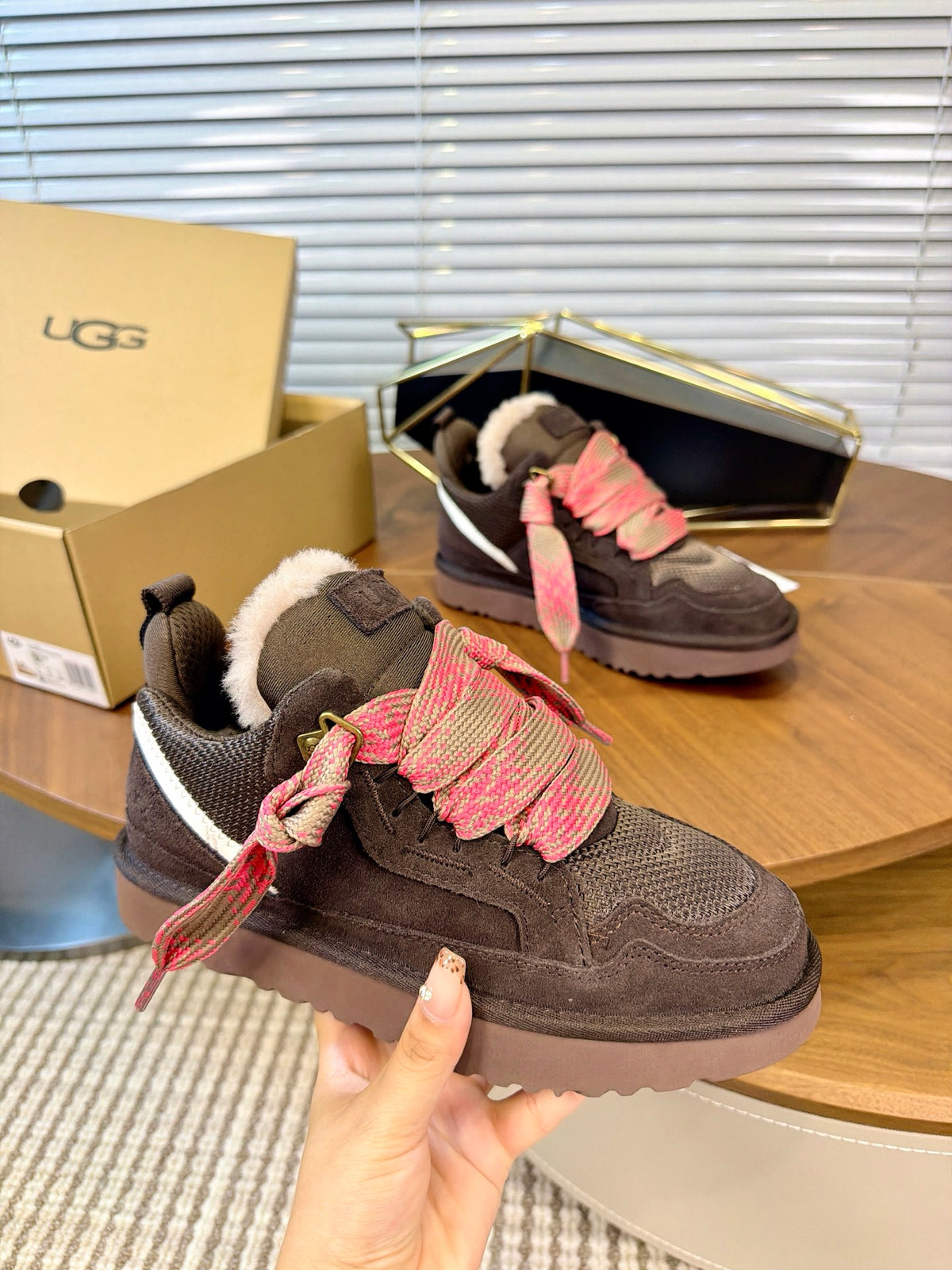 UGG Mauve Mel Suede Mesh Low-Top Shoes - product view 2