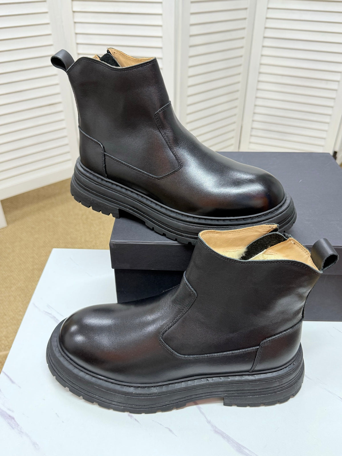 UGG Black Leather Side-Zip Boots - product view 9