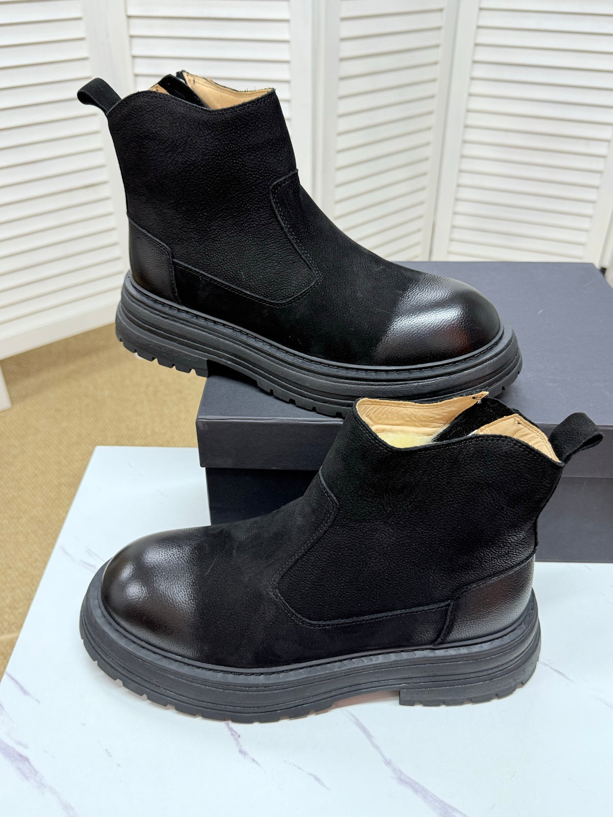 UGG Black Pull-On Leather Chelsea Boots - product view 9