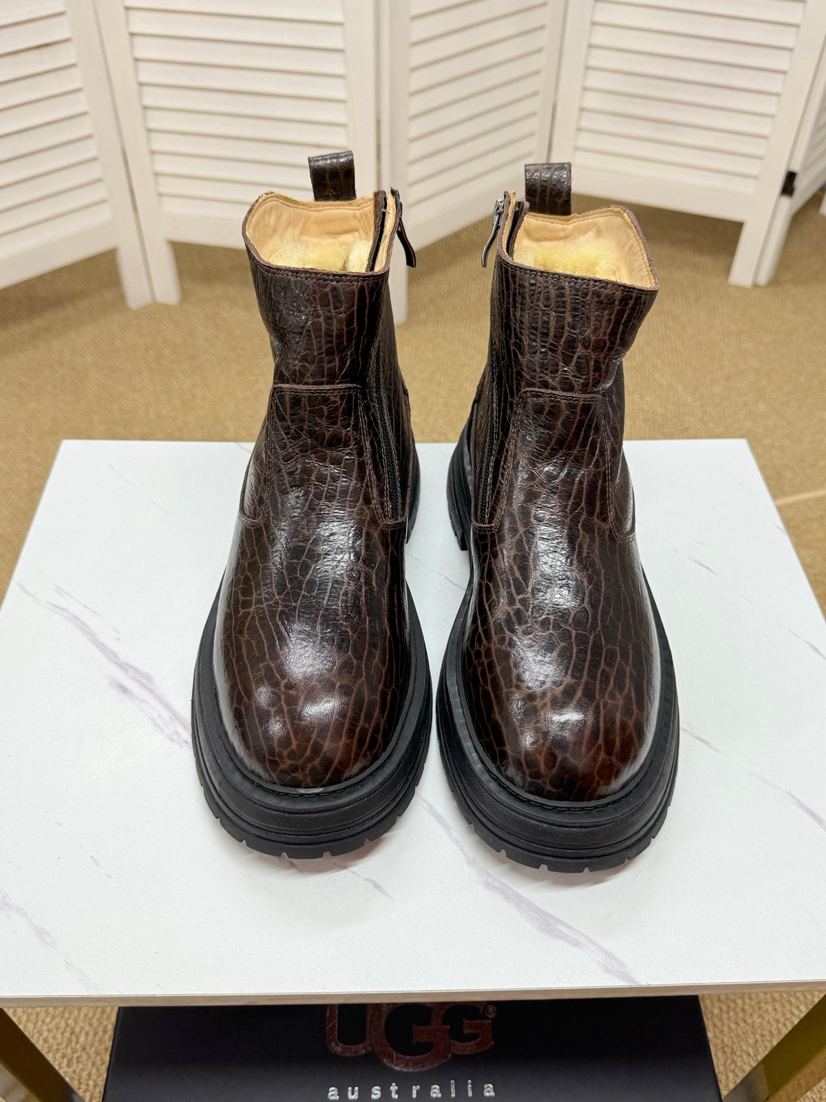 UGG Dark Brown Leather Chelsea Boots - product view 2