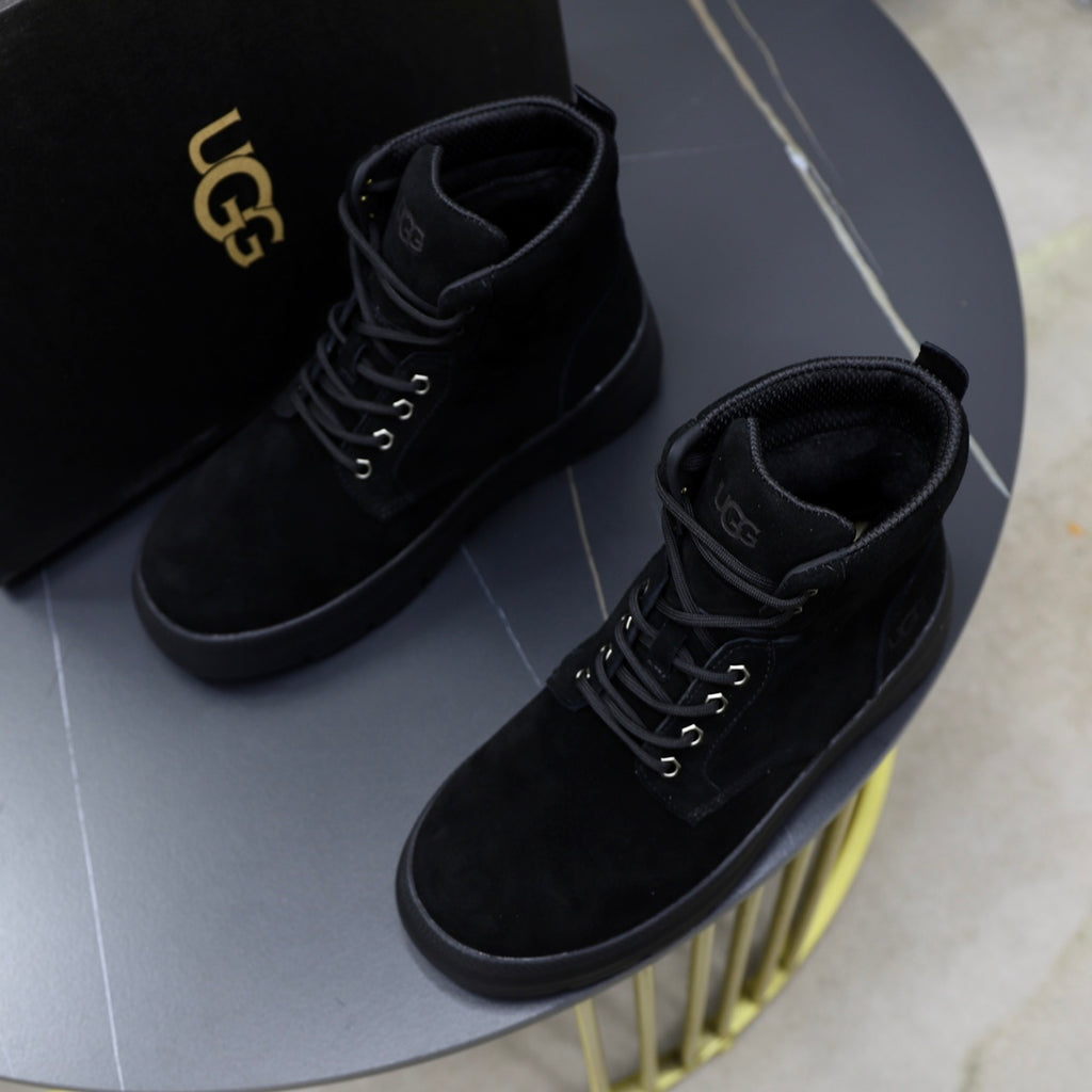 UGG Black Nubuck Lace-Up Winter Boots - product view 3