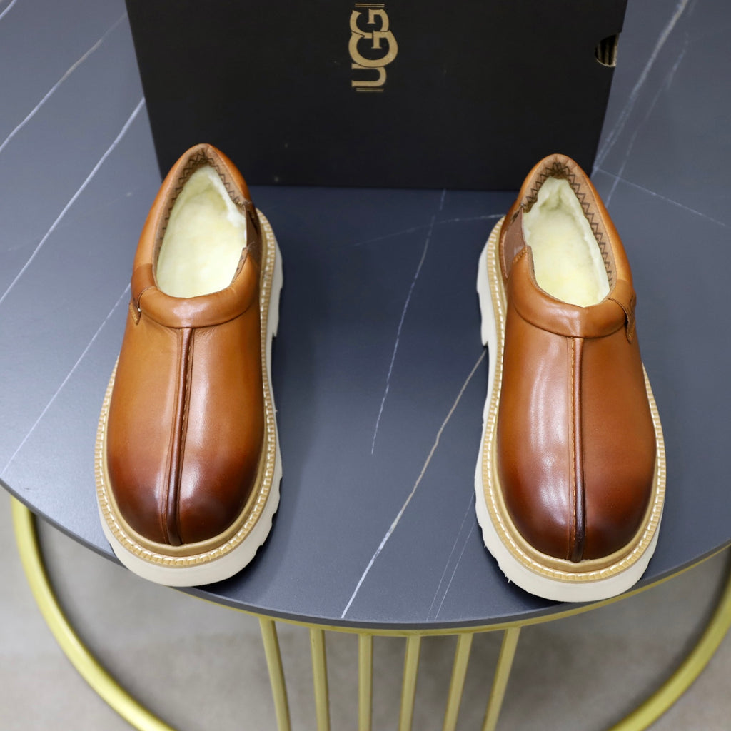 UGG Cognac Leather Slip-On Casual Shoes - product view 2