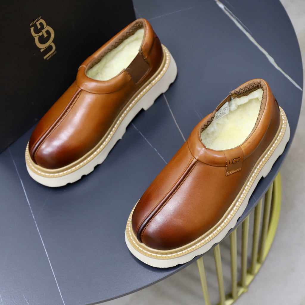 UGG Cognac Leather Slip-On Casual Shoes - product view 3