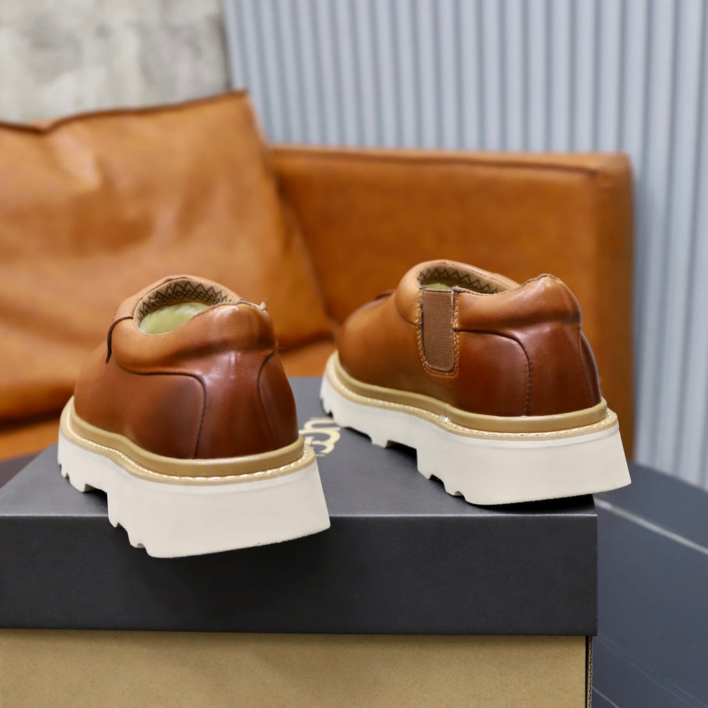 UGG Cognac Leather Slip-On Casual Shoes - product view 5