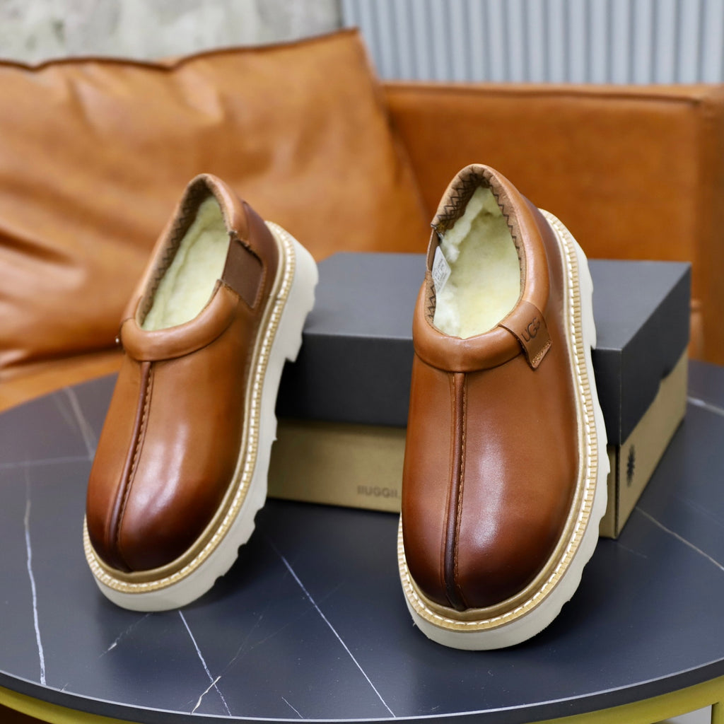 UGG Cognac Leather Slip-On Casual Shoes - product view 6