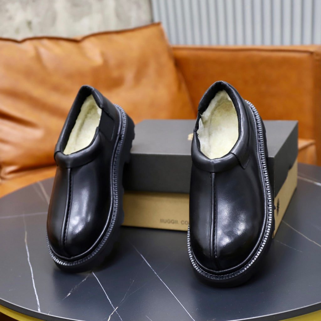 UGG Black Leather Slip-On Casual Shoes - product view 6