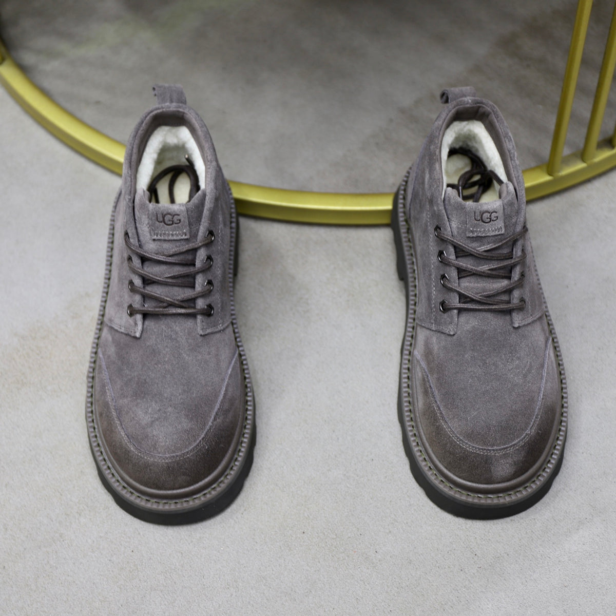 UGG Gray Suede Lace-Up Casual Shoes - product view 4