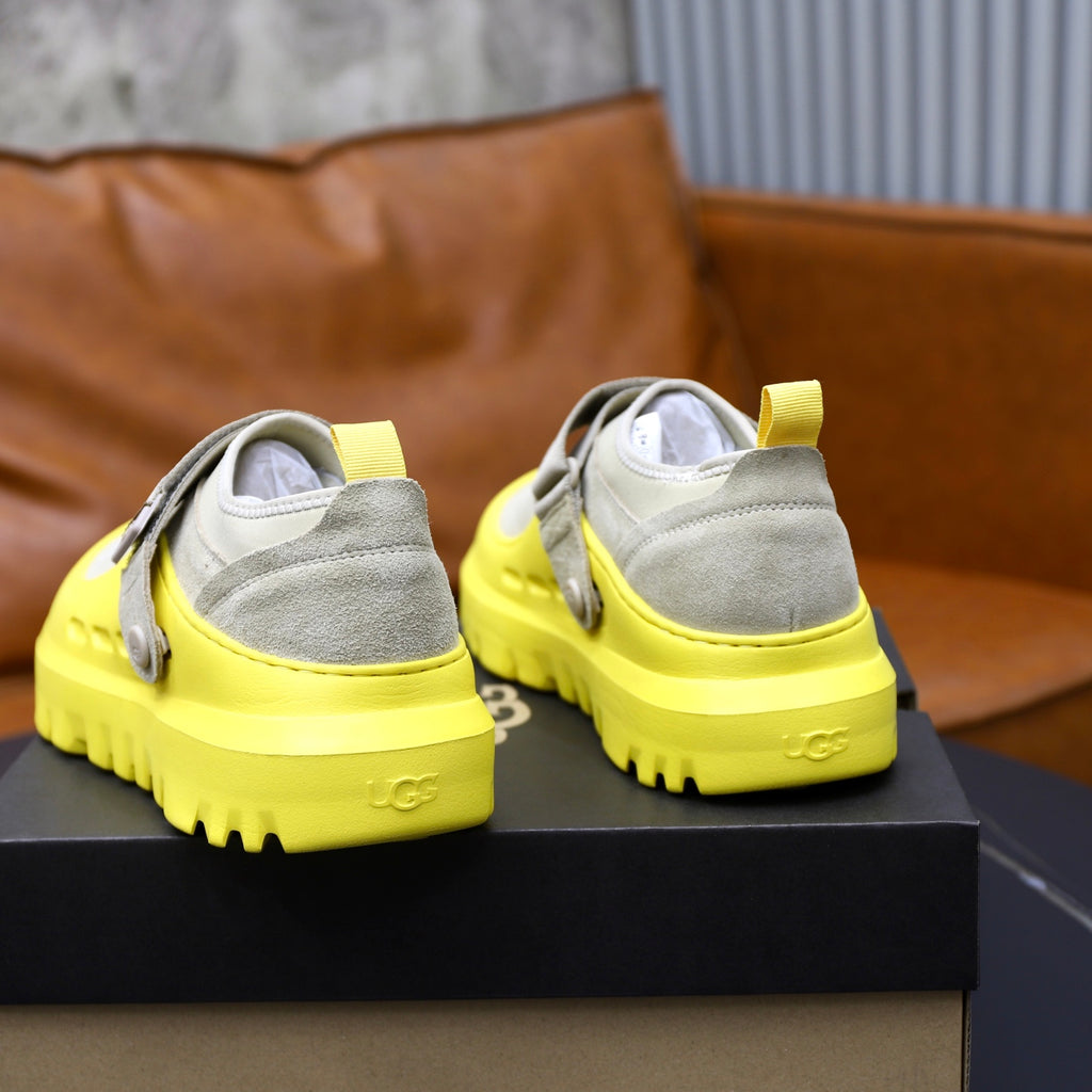 UGG Gray Neon-Yellow Strap Platform Shoes - product view 5