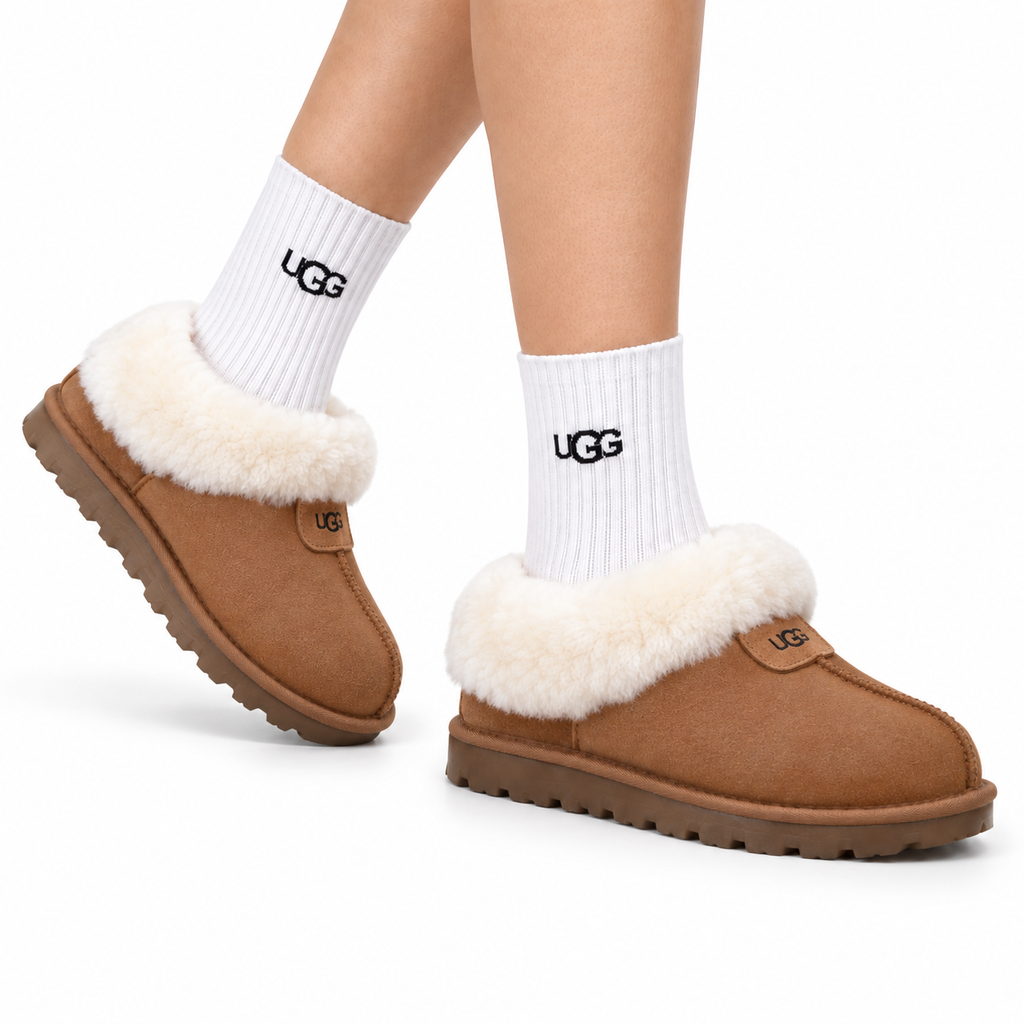 UGG Coquette Shearling Platform Slip-Ons - side-angle hero image