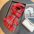Burberry Style Classic Plaid Fringe Scarf product detail 3