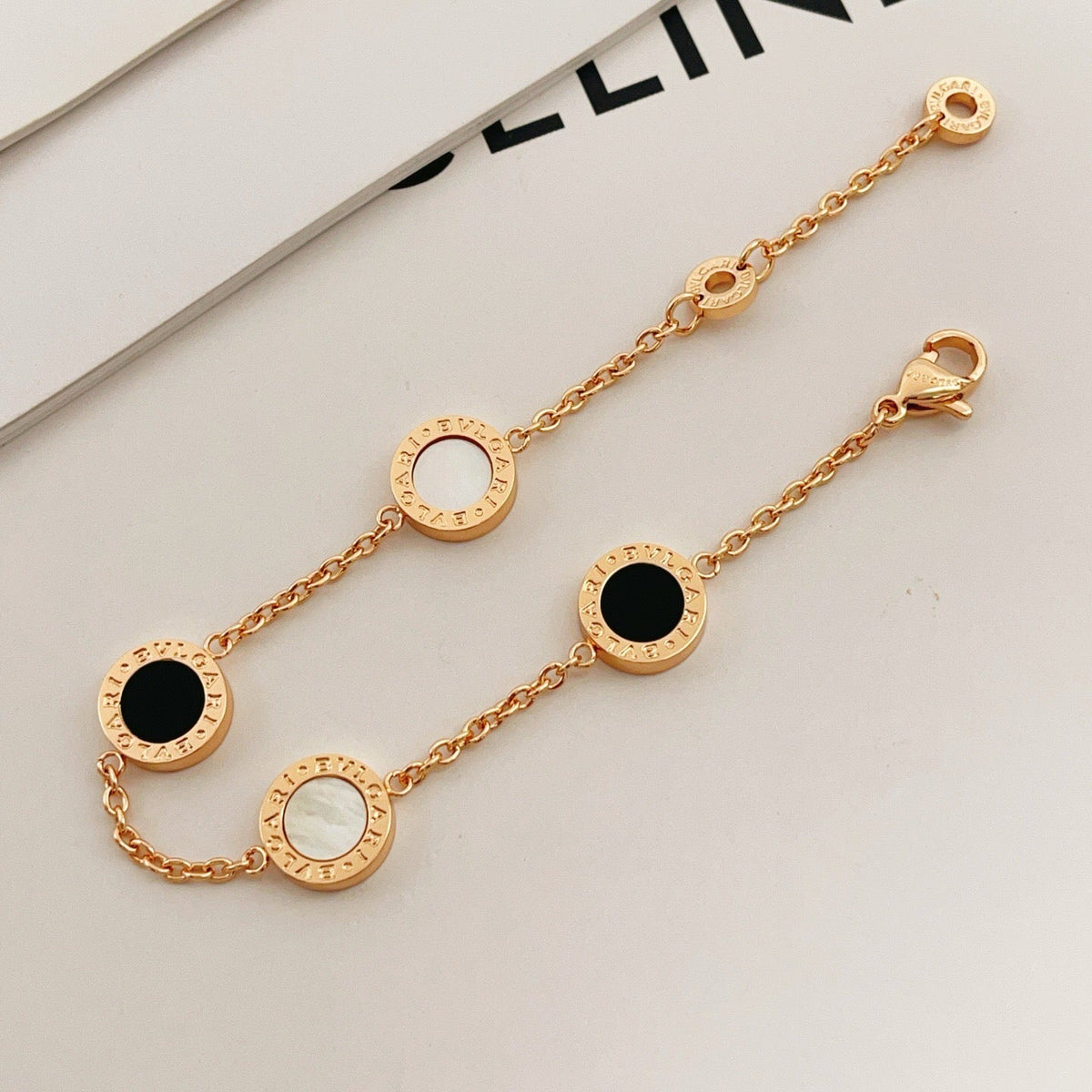BVLGARI Black and White Fritillaria Bracelet detail 3