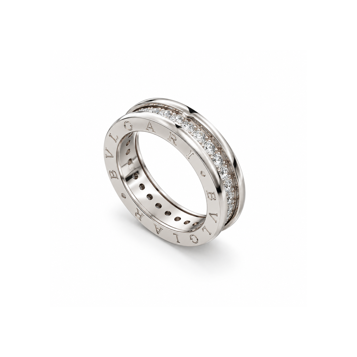 BVLGARI Enamel Ceramic Ring on pure white background