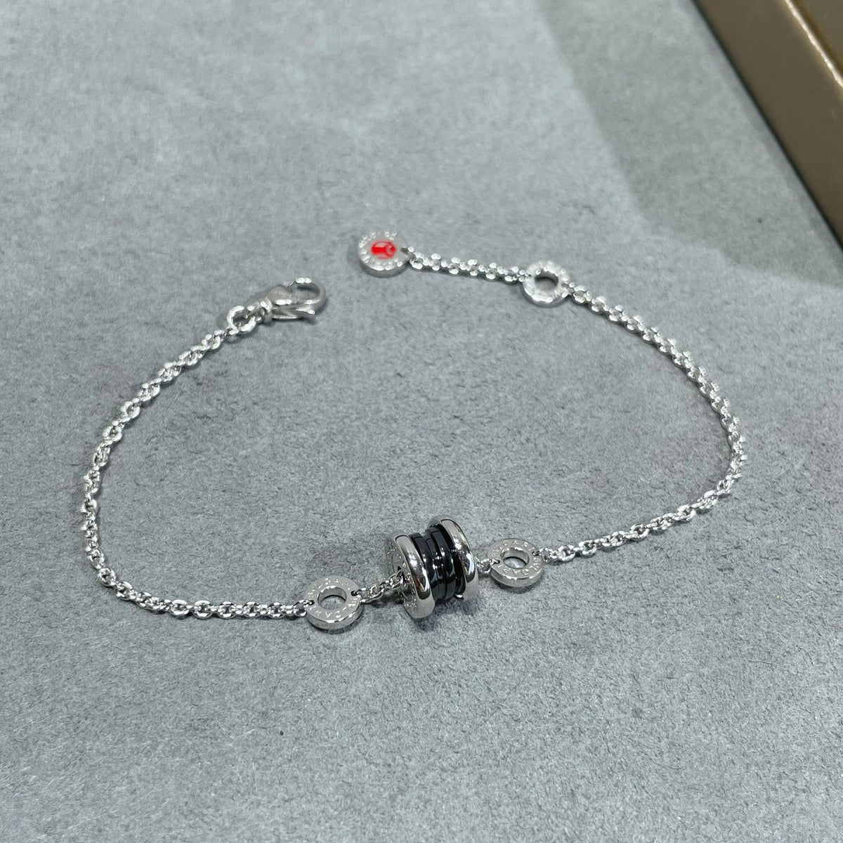 BVLGARI "Little Red Figure" Black Ceramic Bracelet detail 1