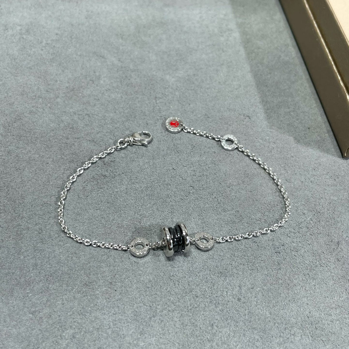 BVLGARI "Little Red Figure" Black Ceramic Bracelet detail 2