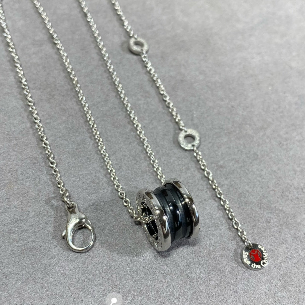BVLGARI "Little Red Figure" Black Ceramic Necklace detail 4