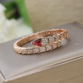 BVLGARI Serpenti Snake-Head Full-Diamond Bracelet