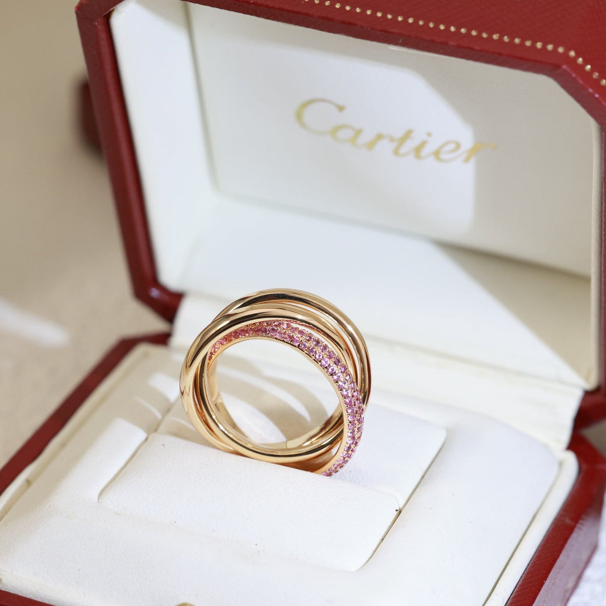 Cartier Pink Stone Ring detail 4