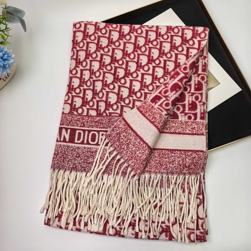 Dior Style Oblique Logo Fringe Scarf product detail 3