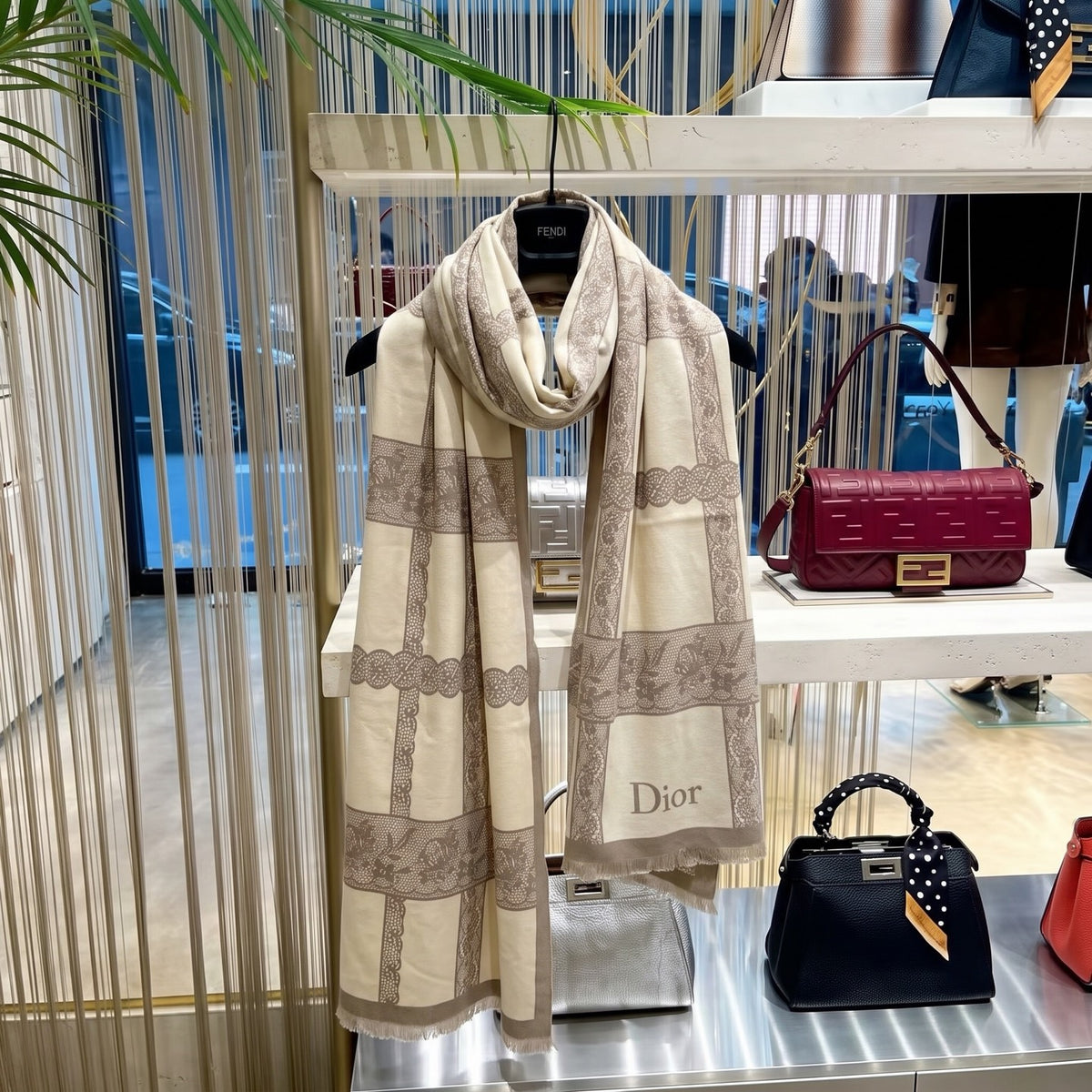 Dior Style Toile Fringe Scarf product detail 5