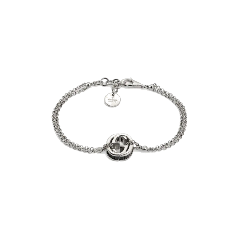 Gucci Black Princess-Cut Crystal Bracelet on pure white background