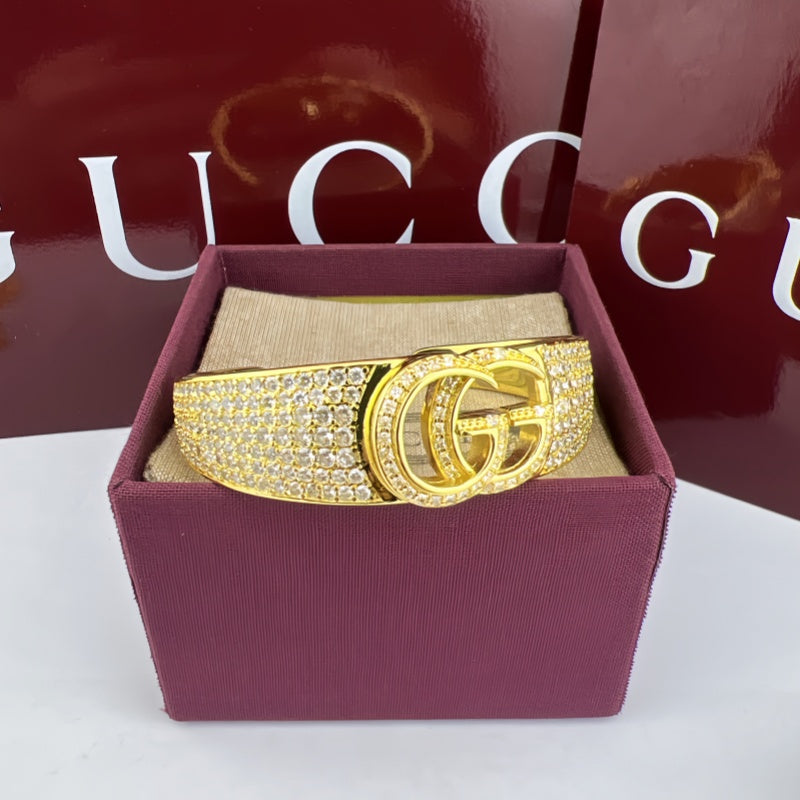 Gucci Crystal Double G Cuff Bracelet detail view 6