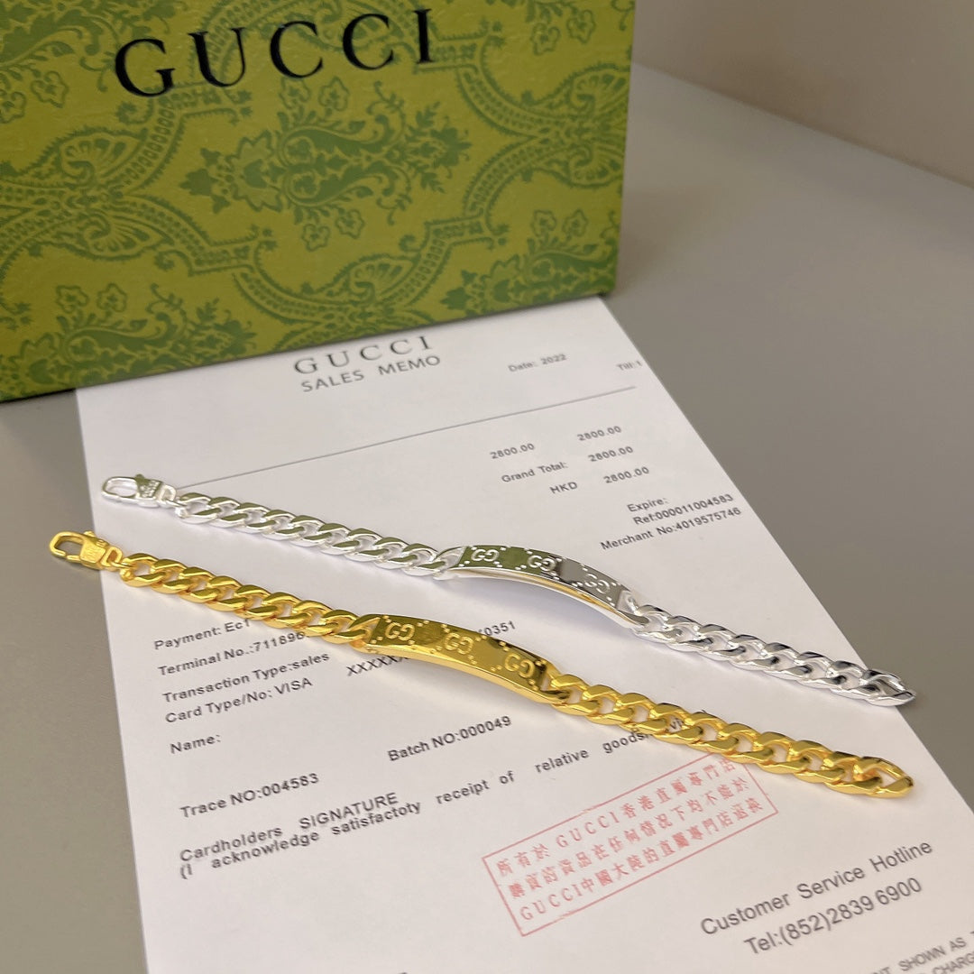 Gucci Double G Bracelet - Silver and Gold detail view 2