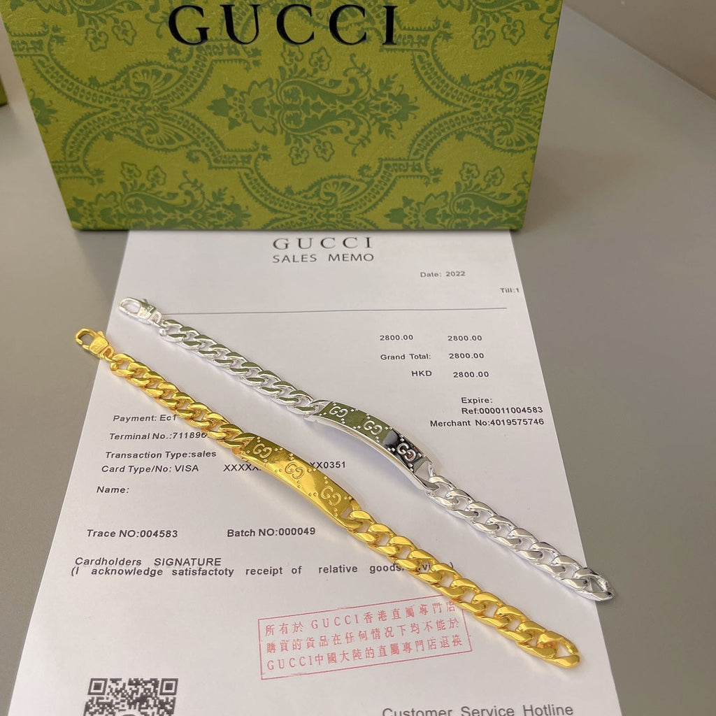 Gucci Double G Bracelet - Silver and Gold detail view 3