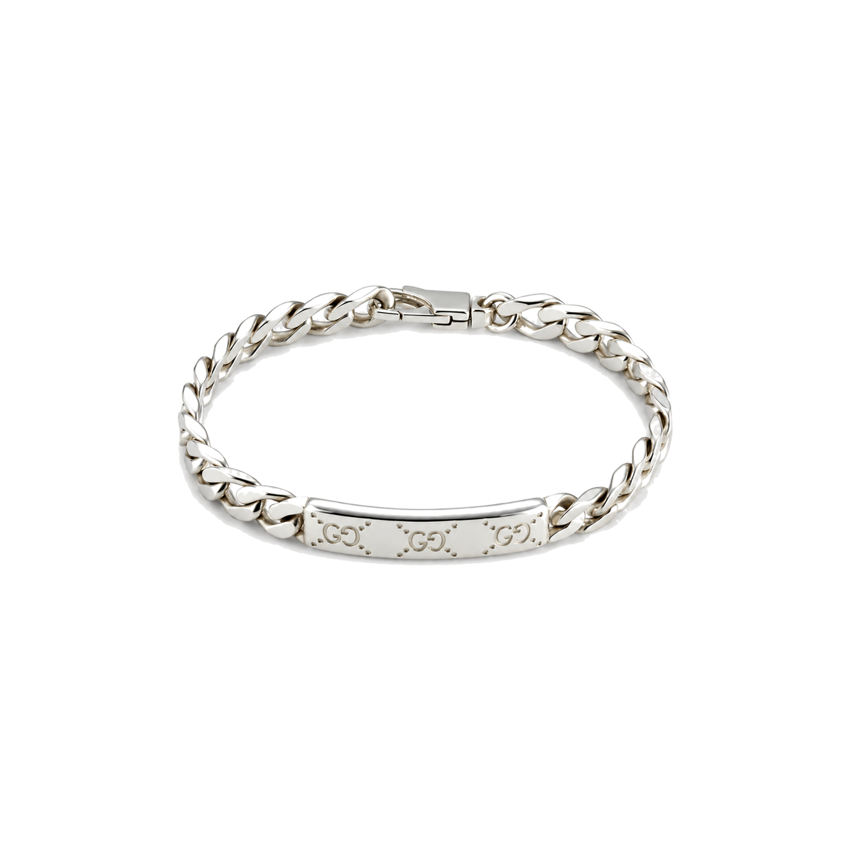Gucci Double G Bracelet - Silver and Gold on pure white background
