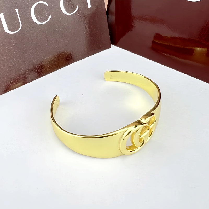 Gucci Double G Cutout Cuff Bracelet detail view 3