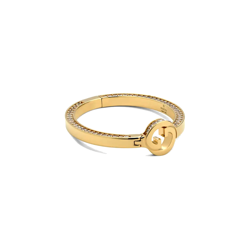 Gucci Square-Cut Crystal Bracelet on pure white background