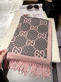 Gucci Style GG Herringbone Fringe Scarf product detail 3