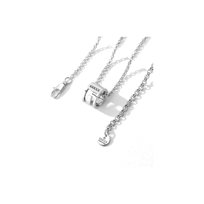 Gucci Vintage Interlocking Couple Necklace on pure white background