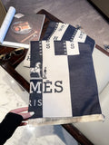 Hermes Style Bold Stripe Logo Scarf product detail 3